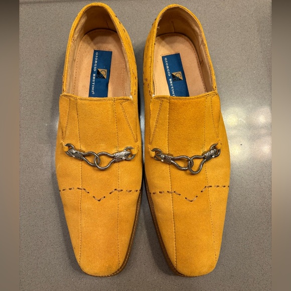 Giorgio Brutinimen’s suede shoes with silver snake design size 10